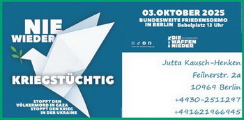 3.10.25 13 Uhr, BUNDESWEITE FRIEDENSDEMO, BERLIN, Bebelplatz