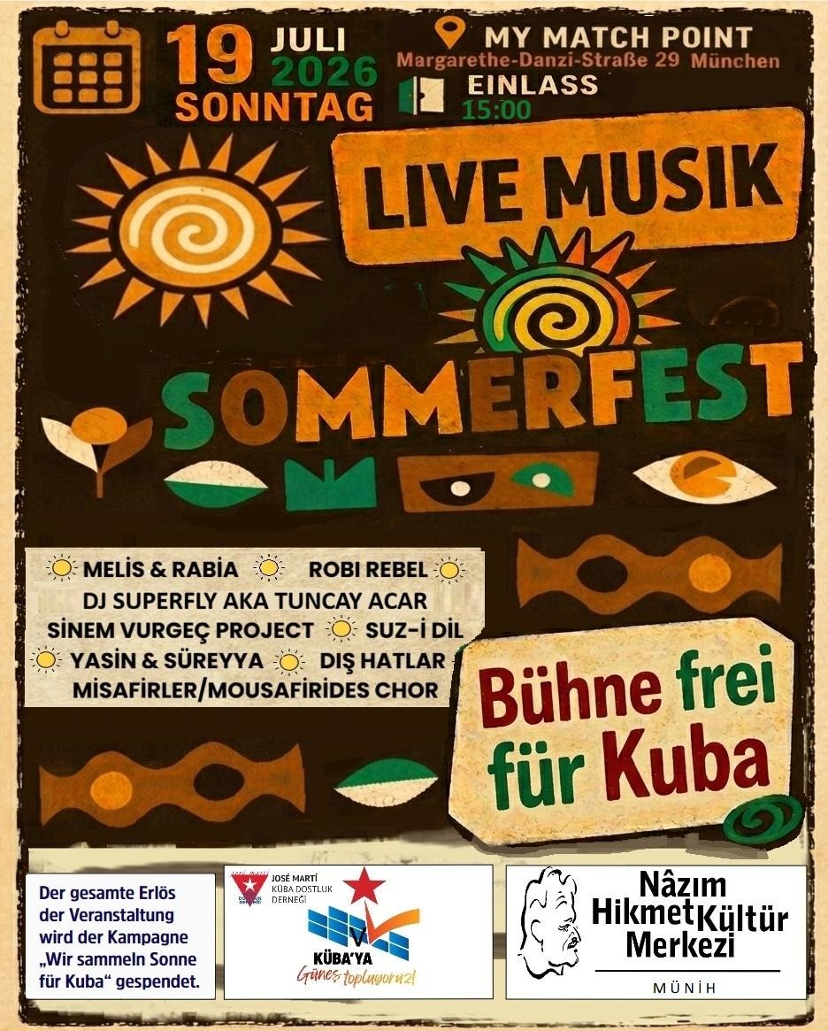 Home 22 Sommerfest des Nazim Hikmet in München am Sonntag 19. Juli 2026 ab 15 Uhr