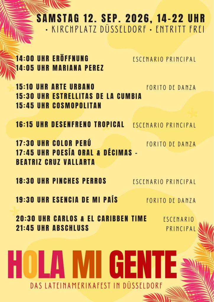 12.9.26, Lateinamerikanisches Straßenfest “Hola mi gente” auf dem Düsseldorfer Kirchplatz 1 programmablauf 3713843110176855201