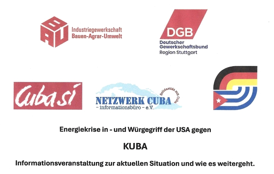 Energiekrise in – und Würgegriff der USA gegen KUBA, 15.10.26, 18 Uhr, Stuttgart